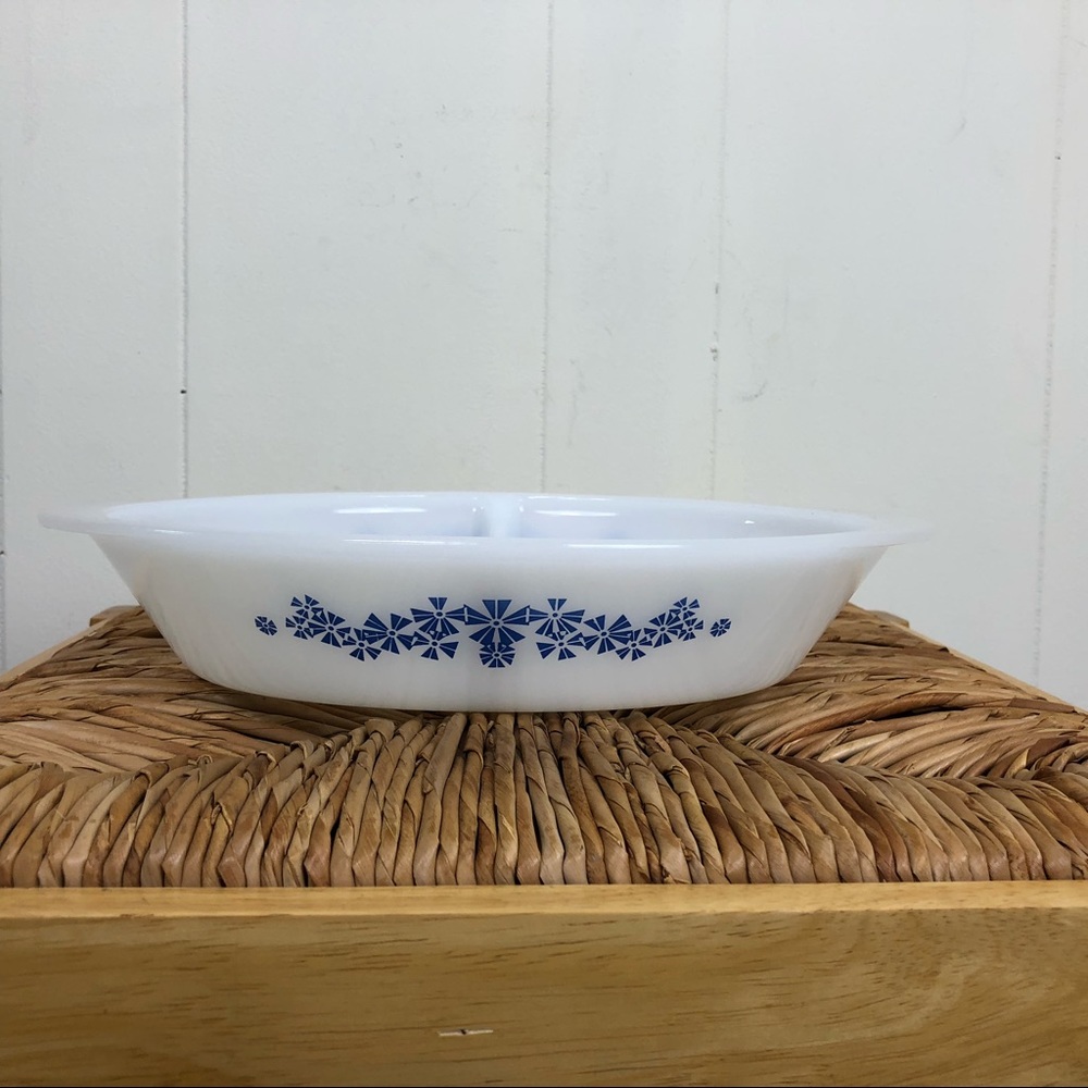 Vintage Glasbake Daisy Divided Casserole Dish